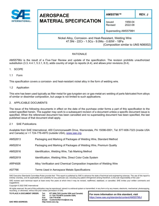 SAE AMS5798J pdf