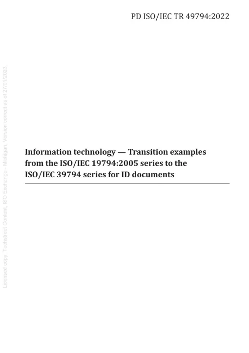 BS PD ISO/IEC TR 49794:2022 pdf