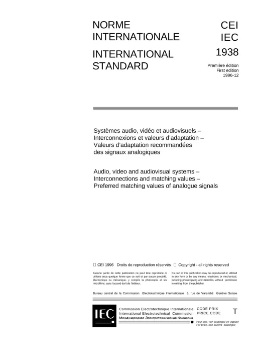 IEC 61938 Ed. 1.0 b:1996 pdf